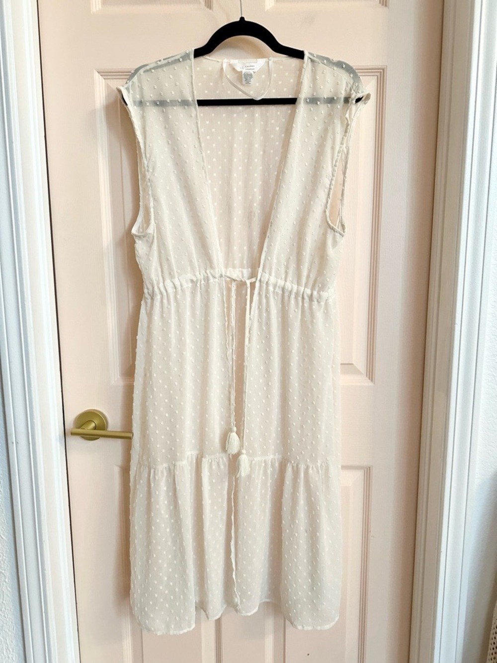 Cream semi sheer Lauren Conrad vest